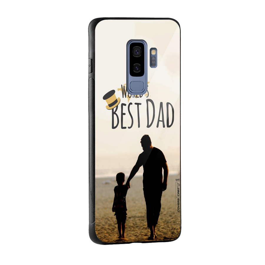 Worlds Best Dad Glass Back Case for Galaxy S9 Plus