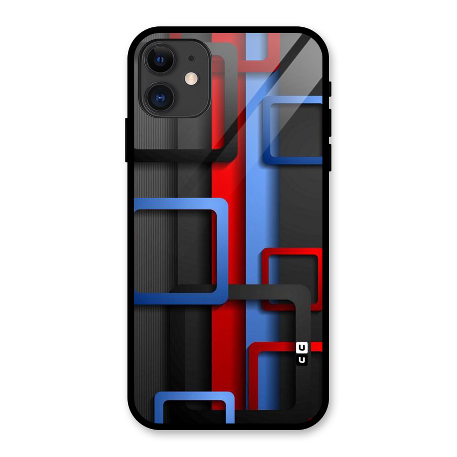 Abstract Box Glass Back Case for iPhone 11