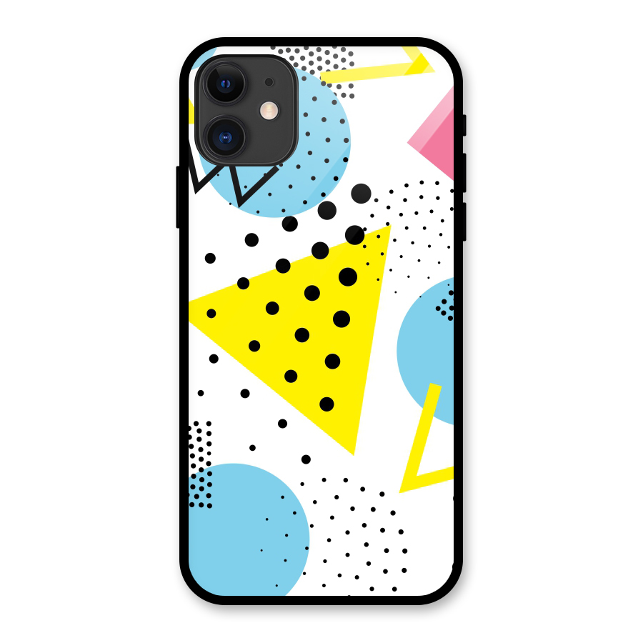 Abstract Geometry Glass Back Case for iPhone 11