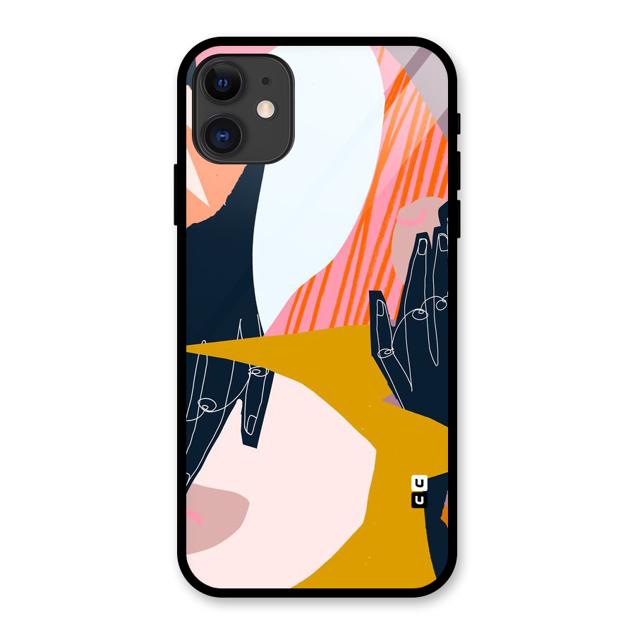 Abstract Hands Glass Back Case for iPhone 11