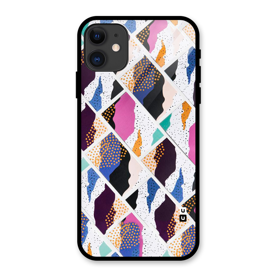 Abstract Polka Glass Back Case for iPhone 11