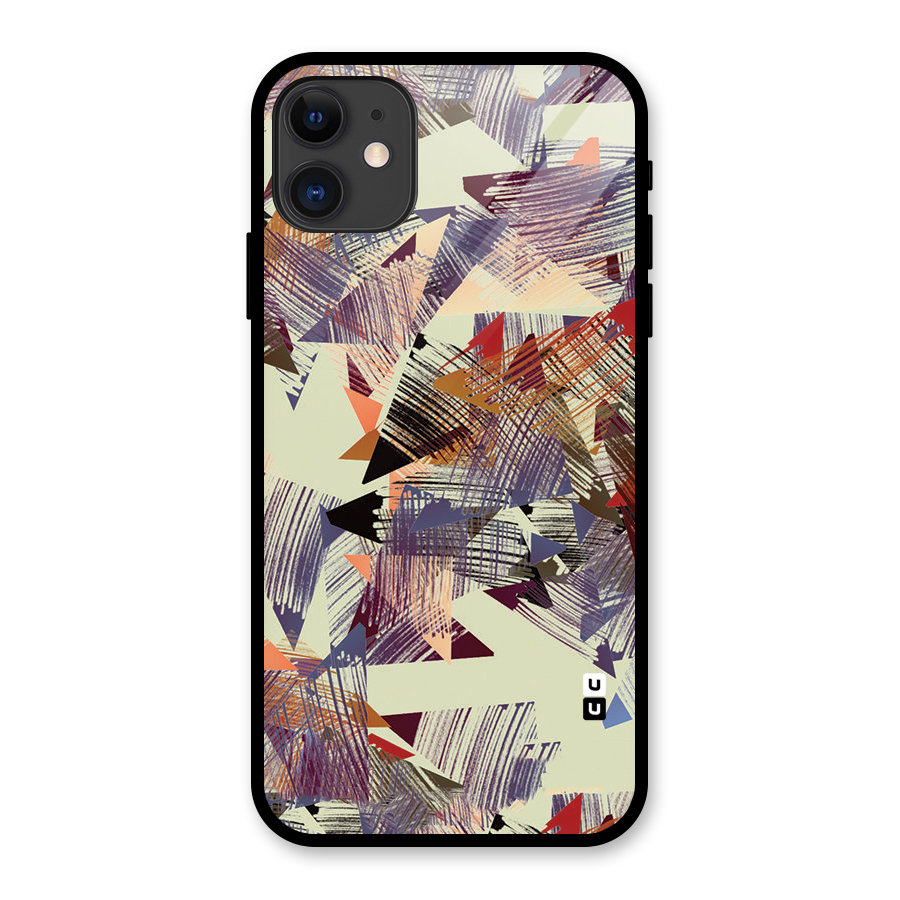 Abstract Sketch Glass Back Case for iPhone 11