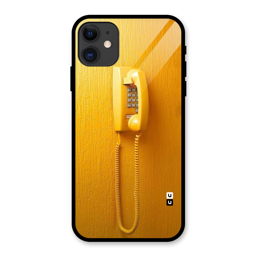 Aesthetic Yellow Telephone Glass Back Case for iPhone 11
