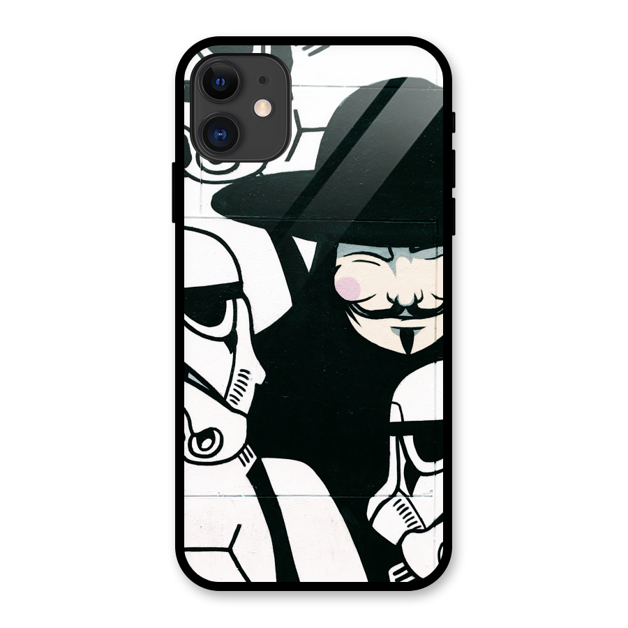 Anonymous Hat Glass Back Case for iPhone 11
