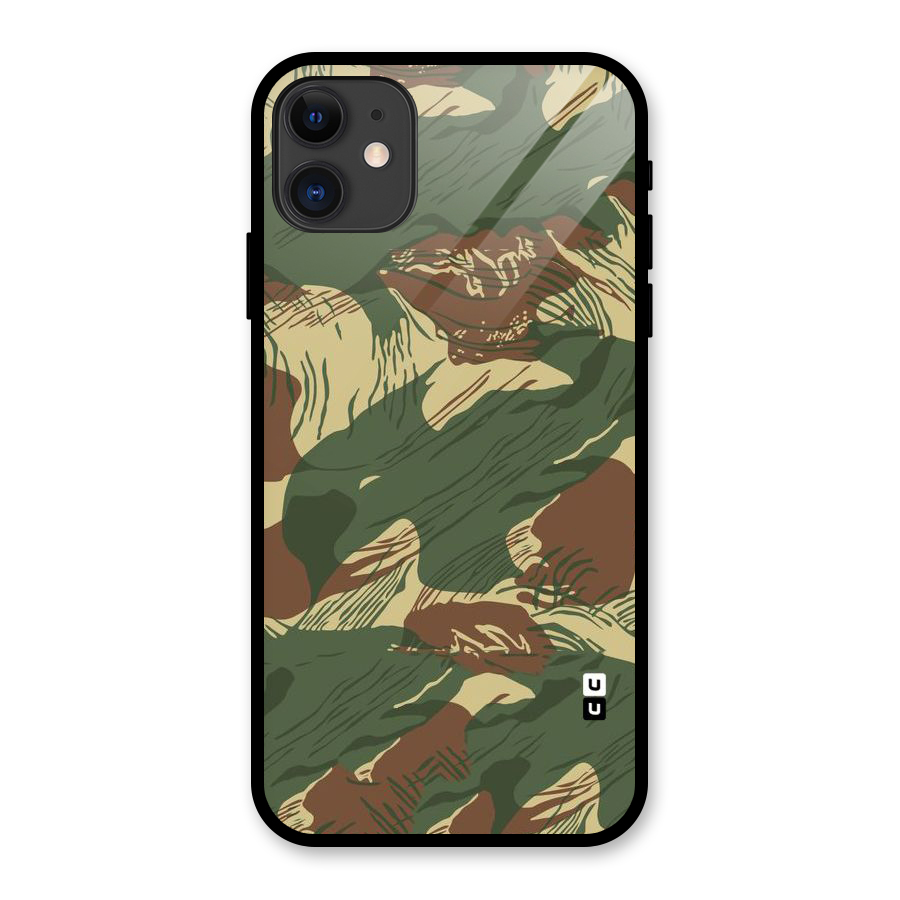 Army Design Glass Back Case for iPhone 11