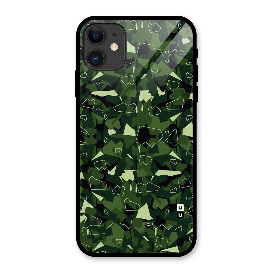 Army Shape Design Glass Back Case for iPhone 11
