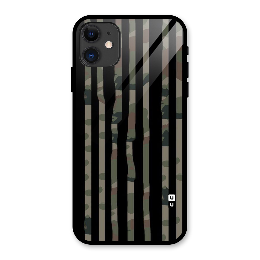 Army Stripes Glass Back Case for iPhone 11