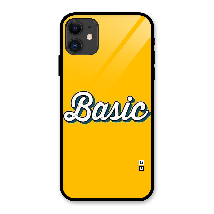Basic Yellow Glass Back Case for iPhone 11