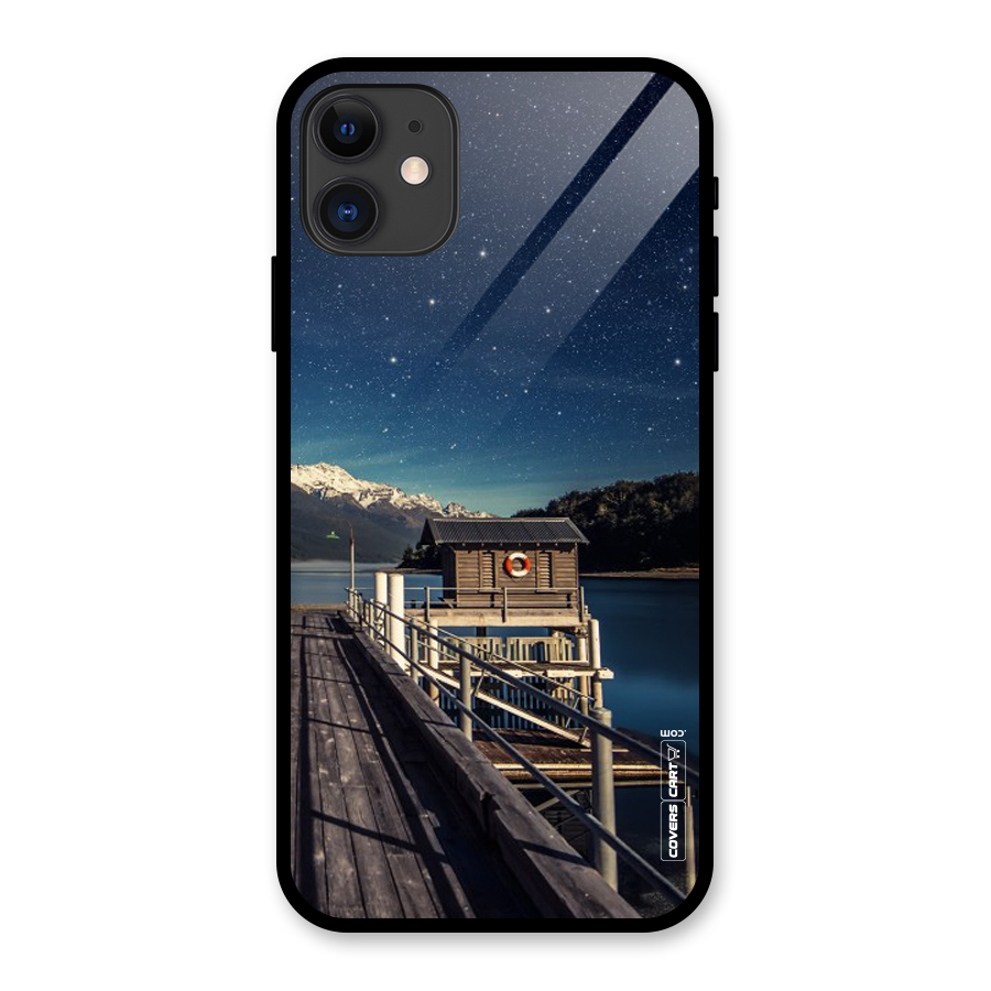 Beautiful Dock Hut Glass Back Case for iPhone 11