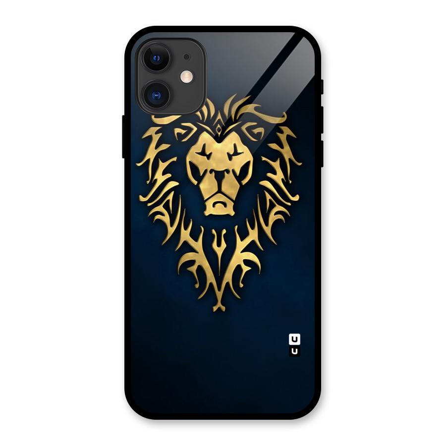Beautiful Golden Lion Design Glass Back Case for iPhone 11