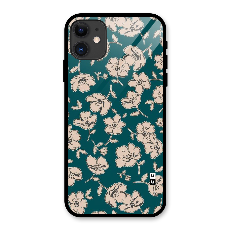 Beauty Green Bloom Glass Back Case for iPhone 11