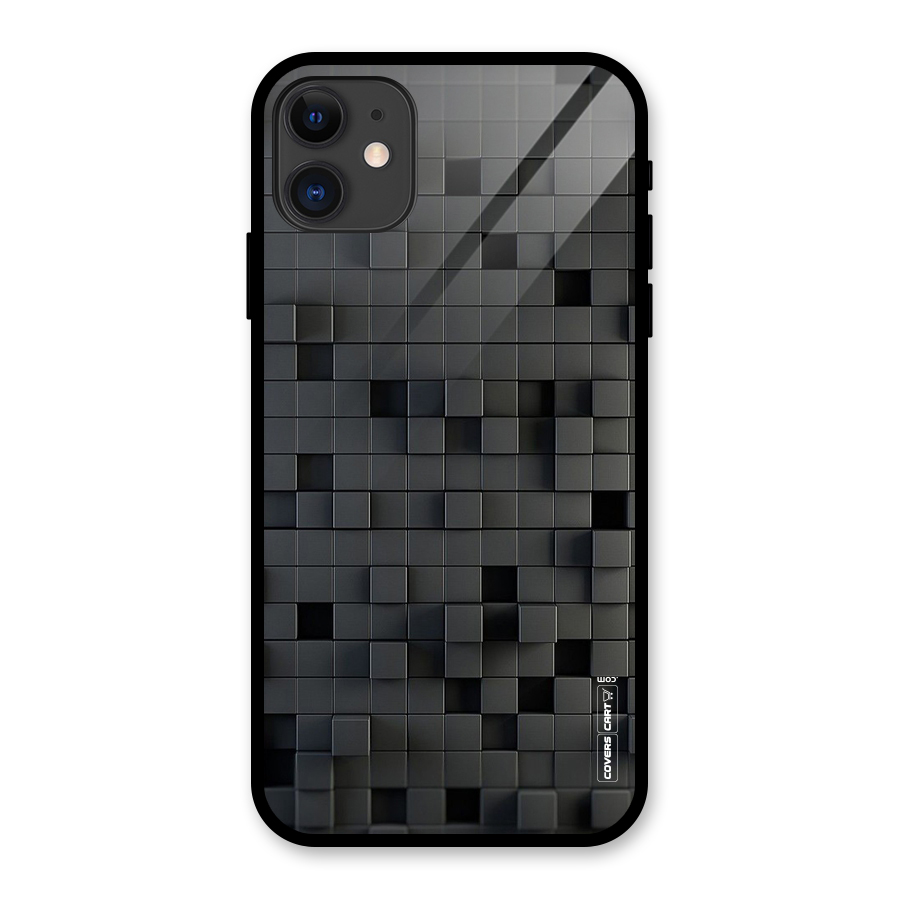 Black Bricks Glass Back Case for iPhone 11