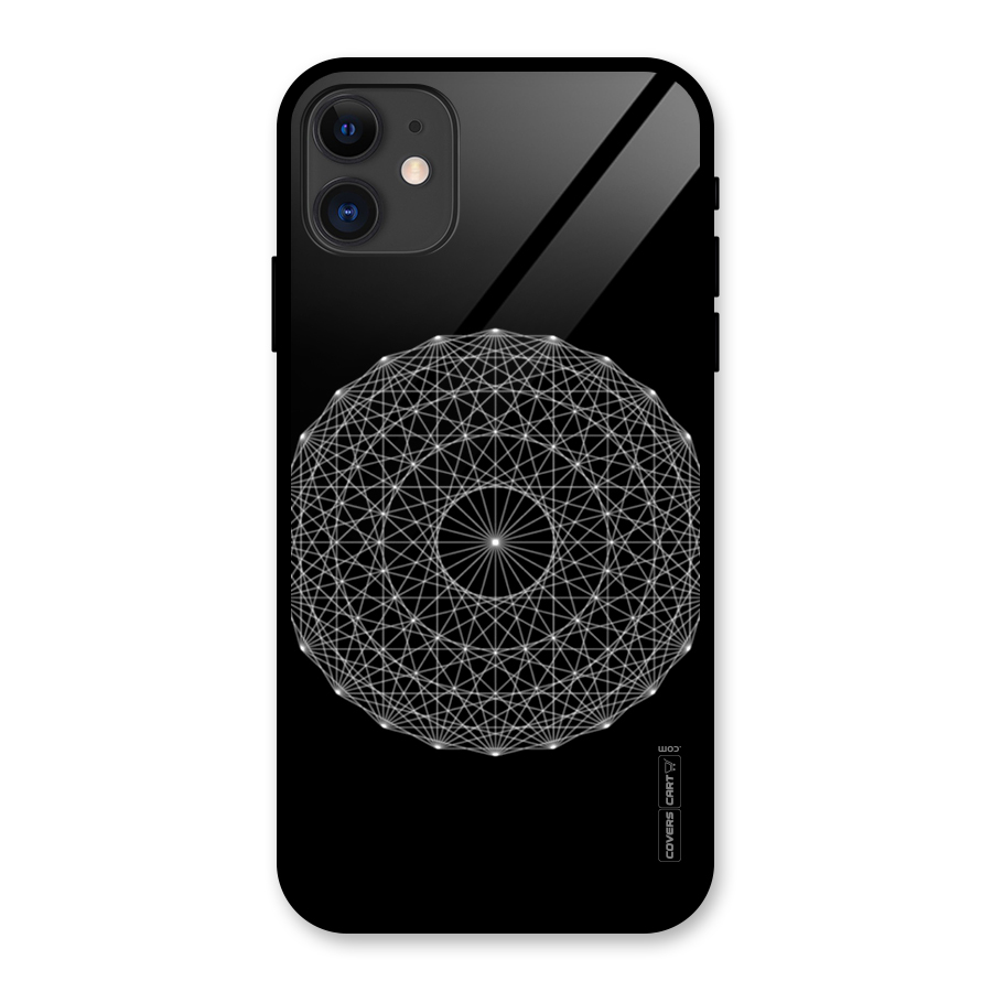 Black Clipart Glass Back Case for iPhone 11