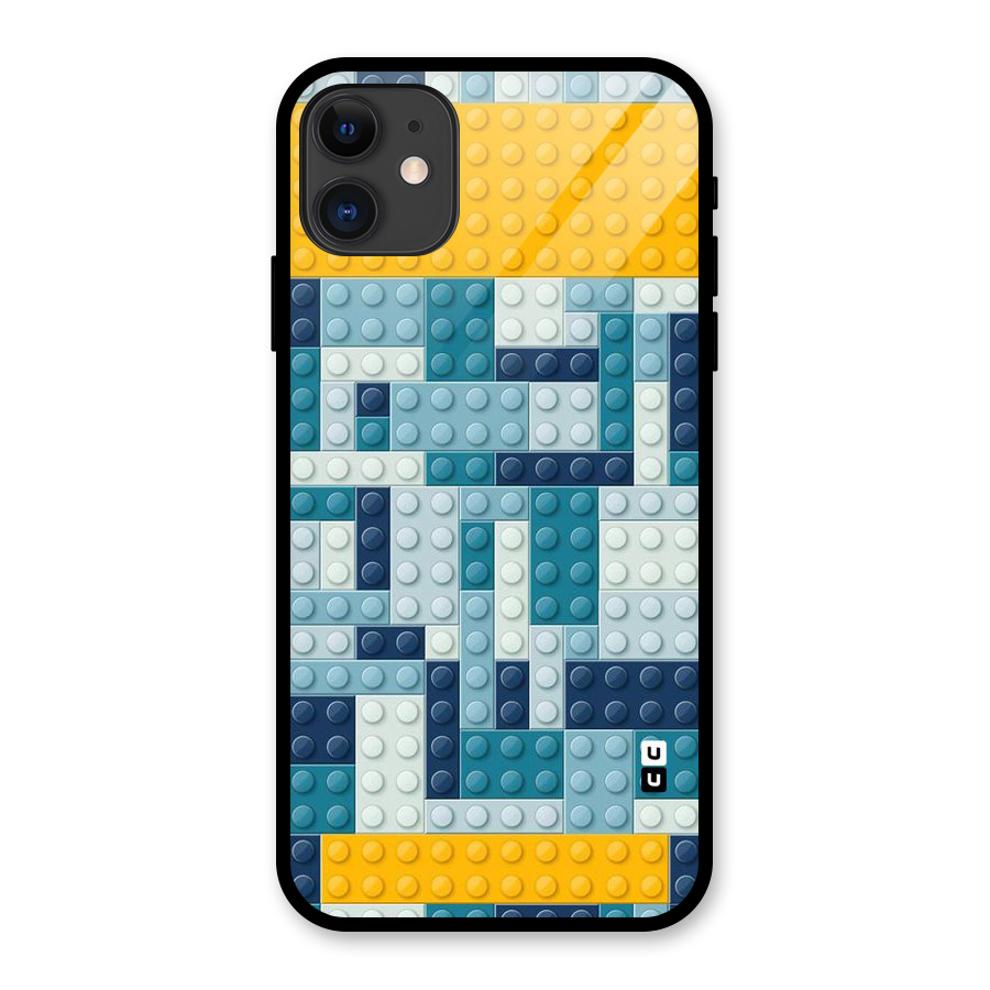 Blocks Blues Glass Back Case for iPhone 11