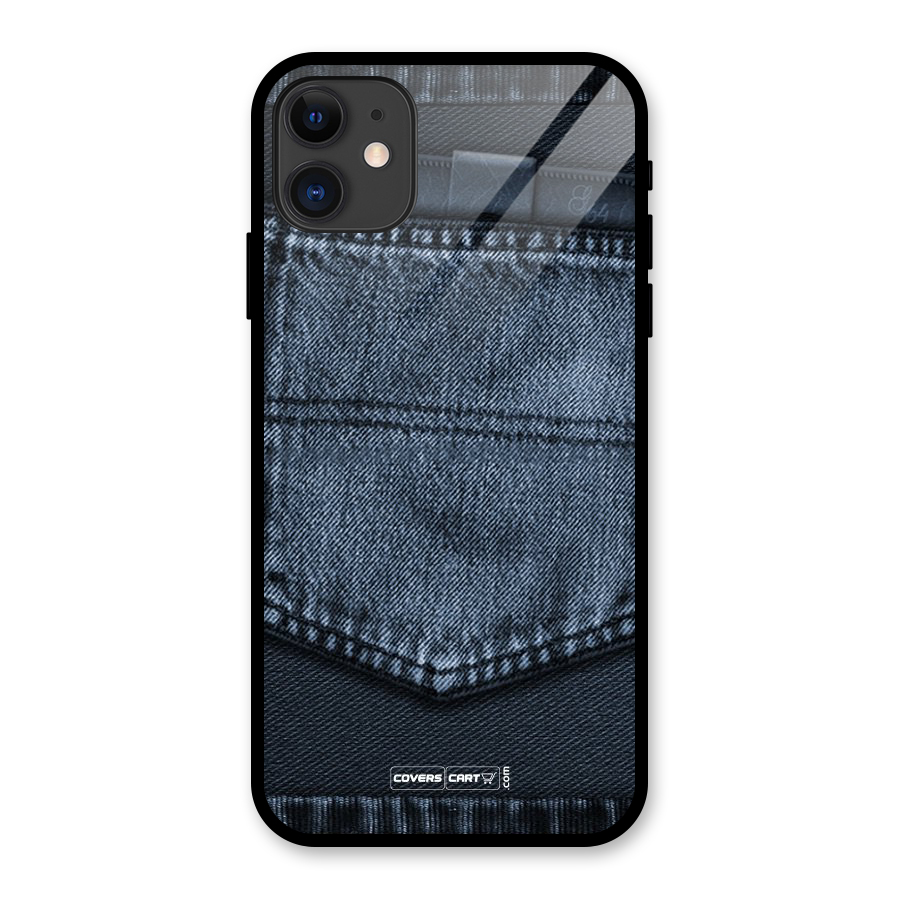 Blue Denim Glass Back Case for iPhone 11