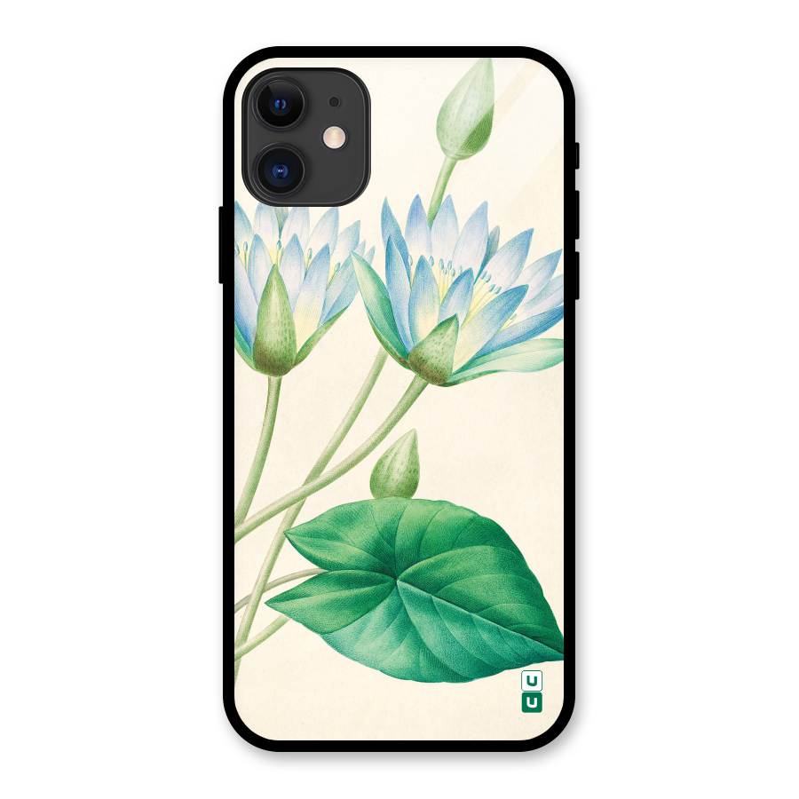 Blue Lotus Glass Back Case for iPhone 11