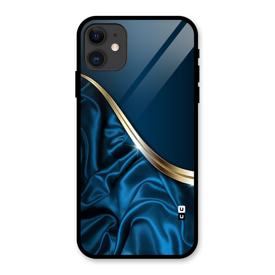 Blue Smooth Flow Glass Back Case for iPhone 11
