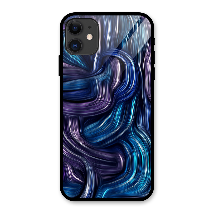 Blue and Purple Oil Paint Glass Back Case for iPhone 11