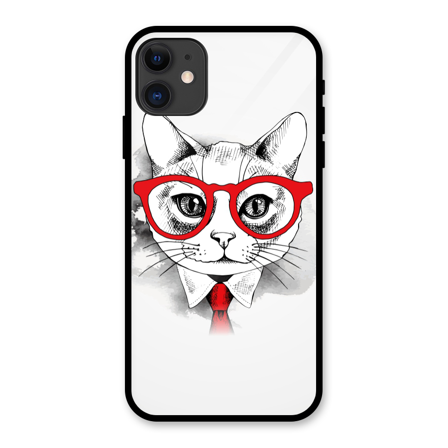 Business Cat Glass Back Case for iPhone 11