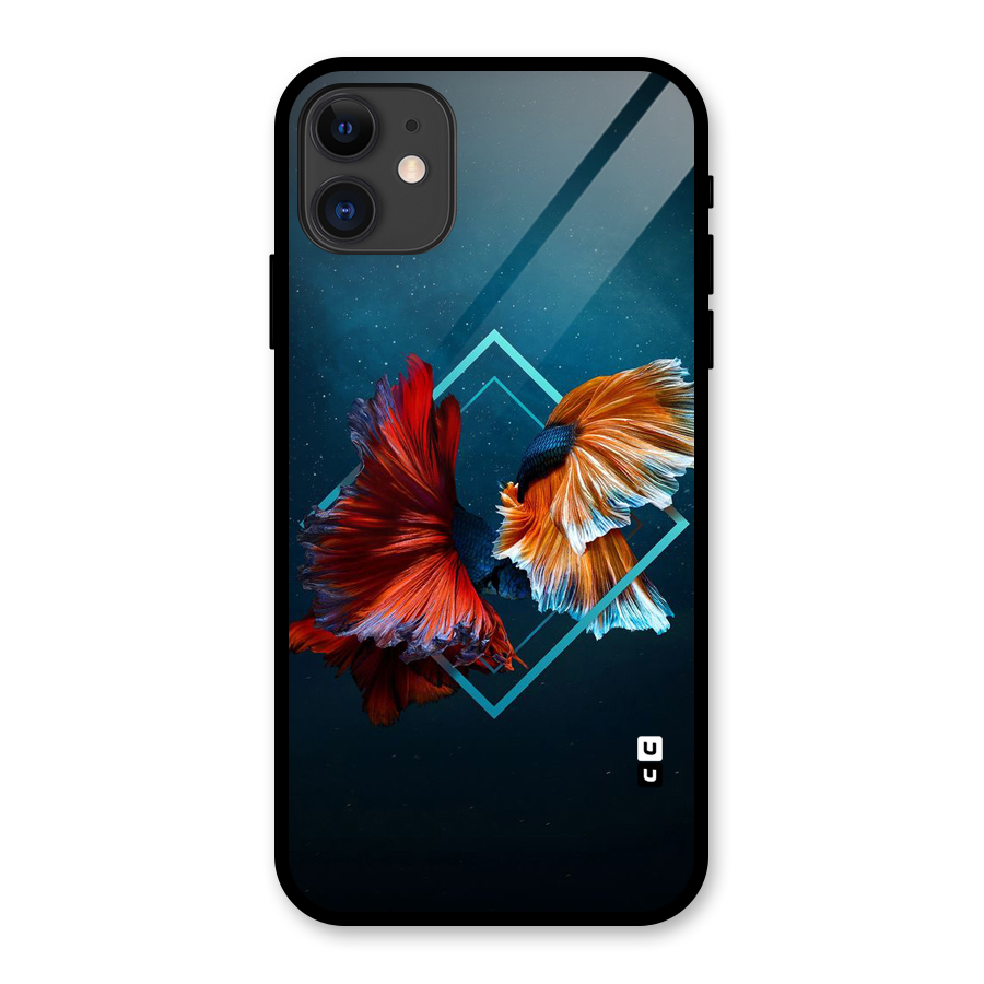 Butterfly Diamond Design Glass Back Case for iPhone 11