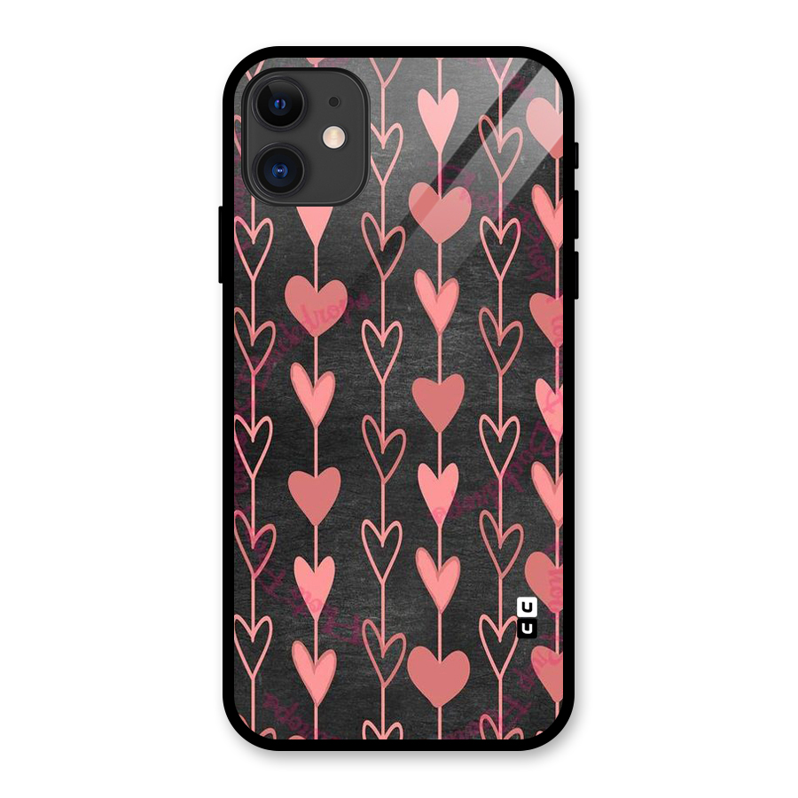 Chain Of Hearts Glass Back Case for iPhone 11