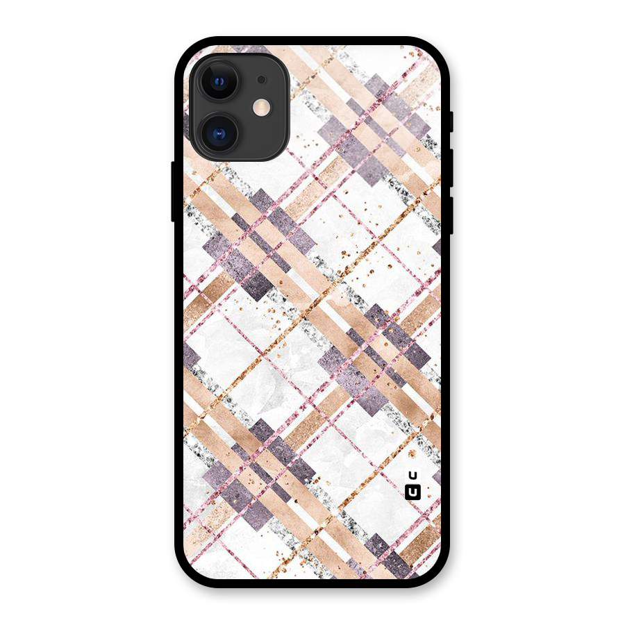 Check Trouble Glass Back Case for iPhone 11