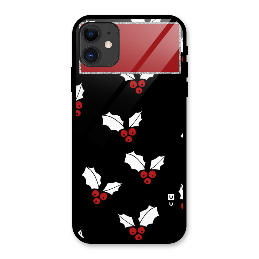 Cherry Leaf Design Glass Back Case for iPhone 11