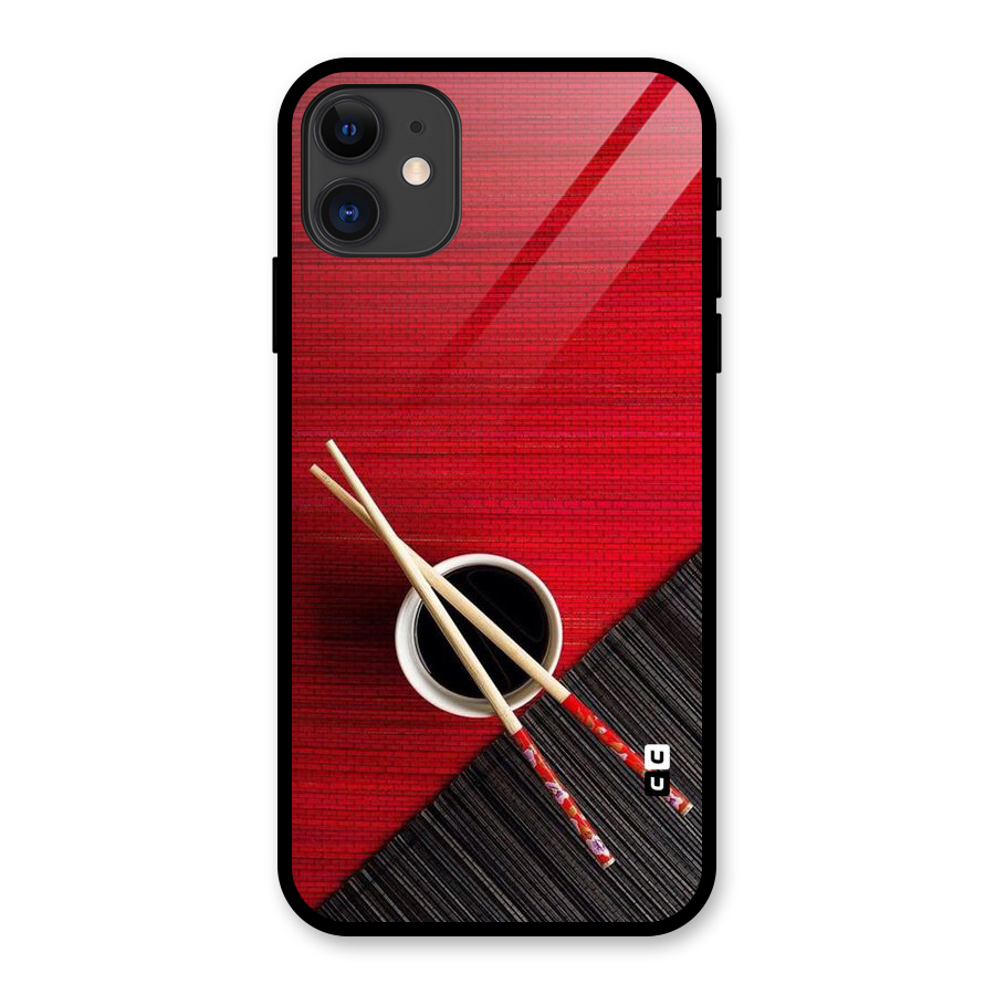 Chopstick Design Glass Back Case for iPhone 11