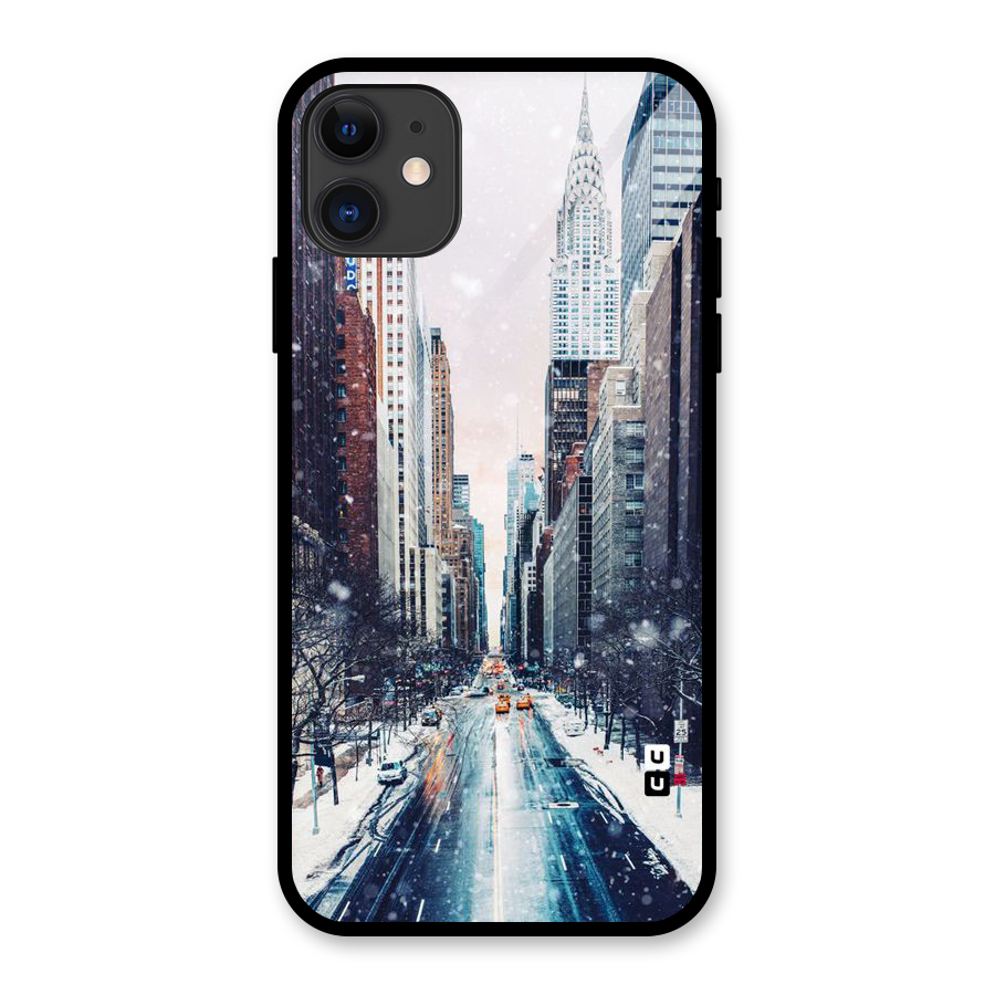 City Snow Glass Back Case for iPhone 11