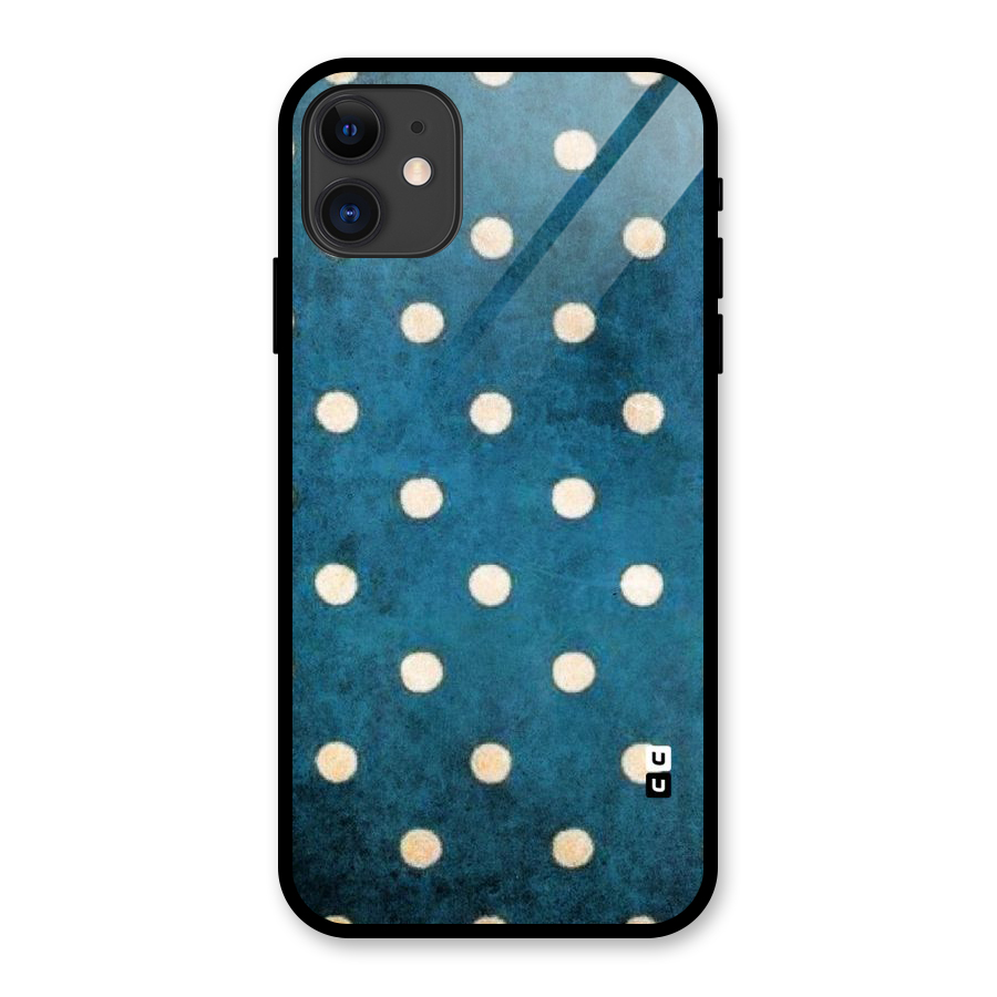 Classic Blue Polka Glass Back Case for iPhone 11