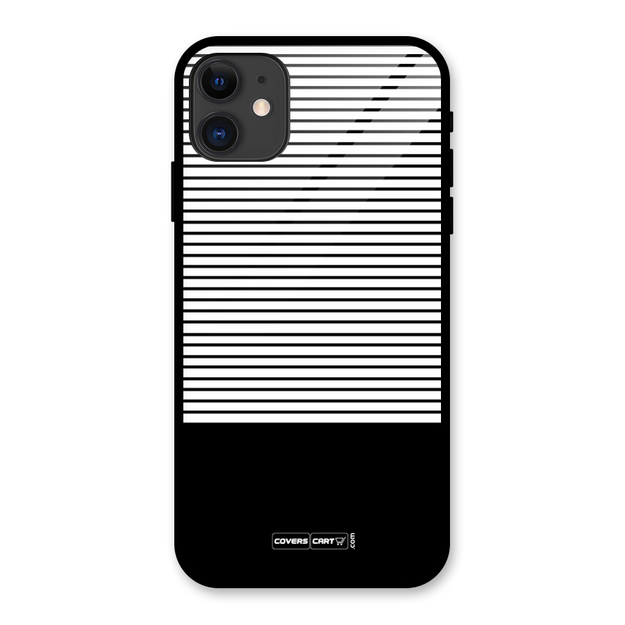 Classy Black Stripes Glass Back Case for iPhone 11