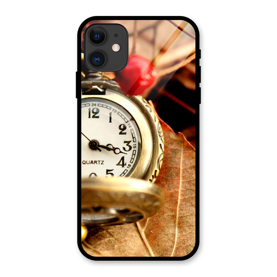 Clock And Cherry Glass Back Case for iPhone 11