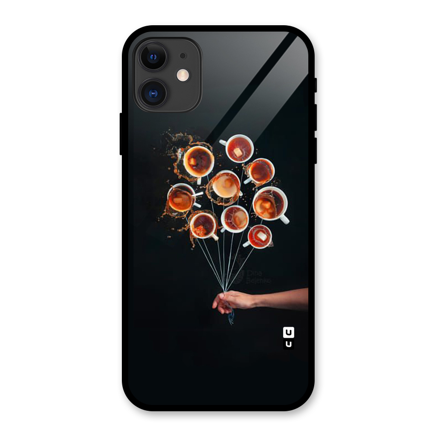 Coffee Balloon Glass Back Case for iPhone 11
