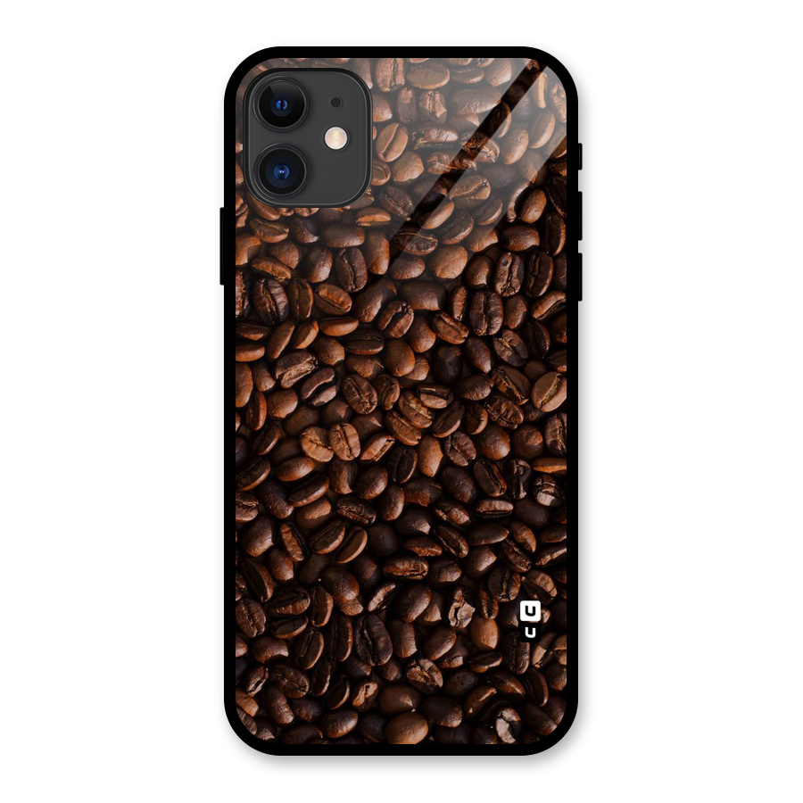 Coffee Beans Scattered Glass Back Case for iPhone 11