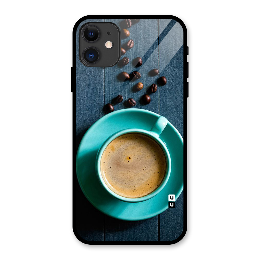 Coffee Beans and Cup Glass Back Case for iPhone 11