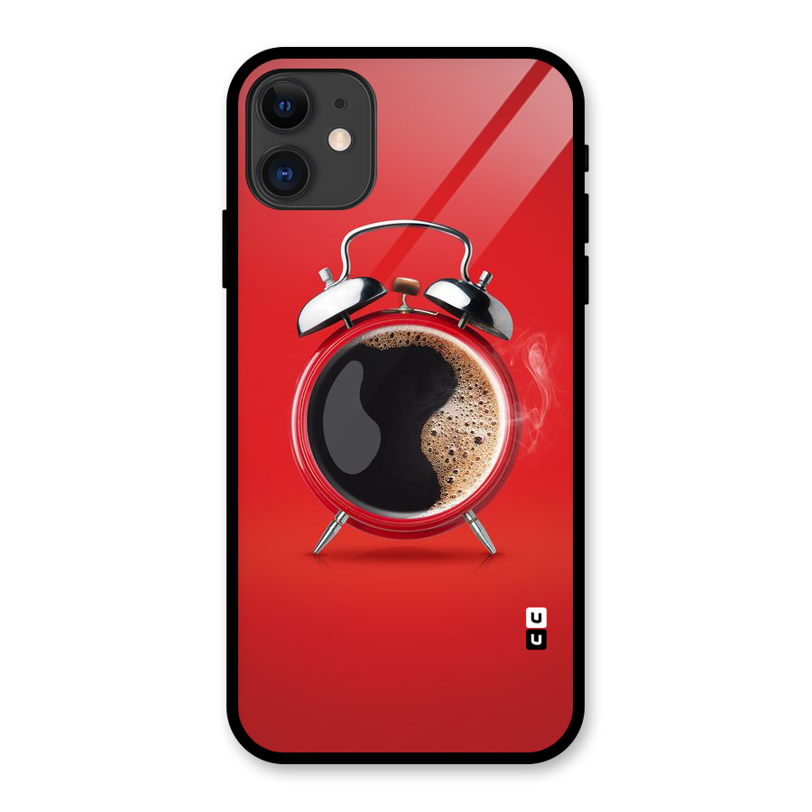 Coffee Clock Glass Back Case for iPhone 11