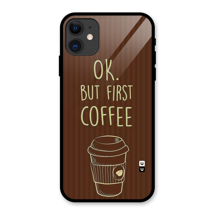 Coffee Stripes Glass Back Case for iPhone 11