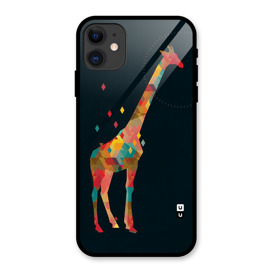 Colored Giraffe Glass Back Case for iPhone 11
