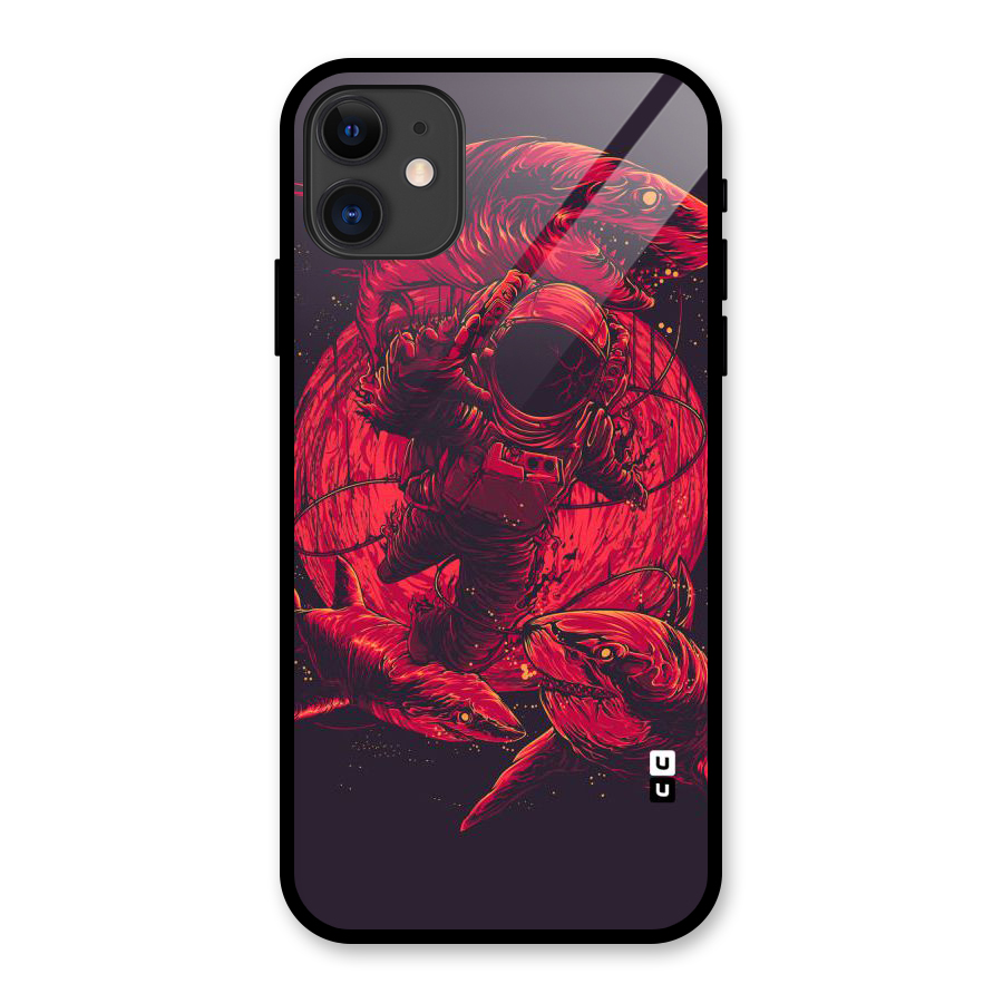 Coloured Spaceman Glass Back Case for iPhone 11