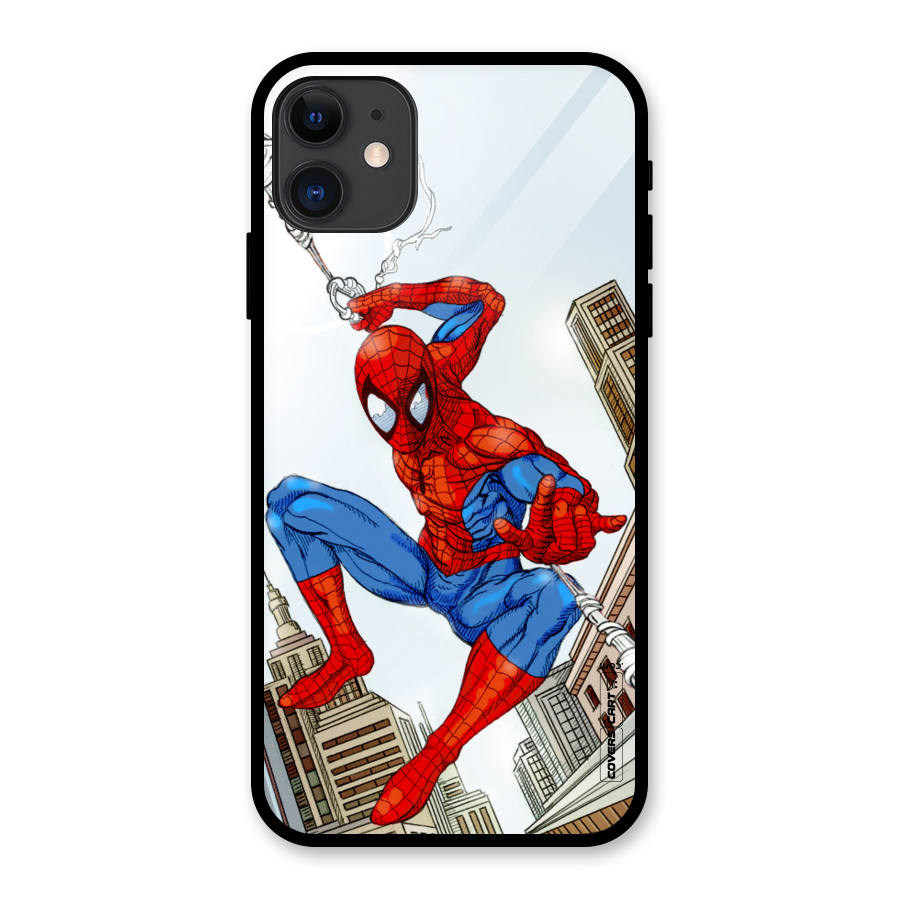 Comic Spider Man Glass Back Case for iPhone 11