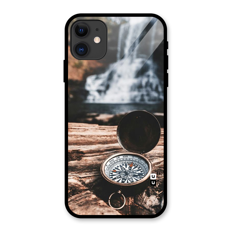 Compass Travel Glass Back Case for iPhone 11