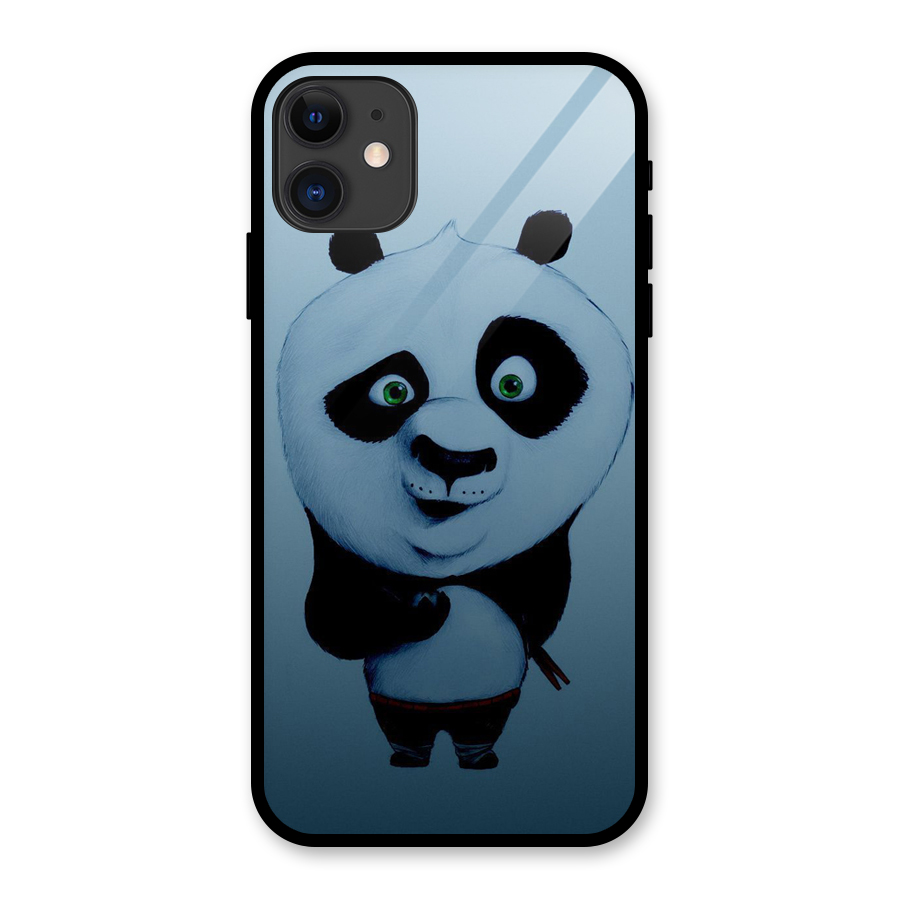 Confused Cute Panda Glass Back Case for iPhone 11