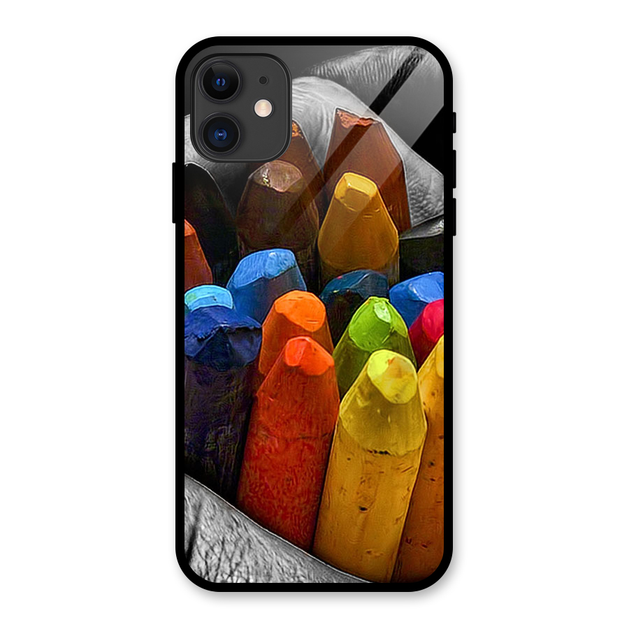 Crayons Beautiful Glass Back Case for iPhone 11