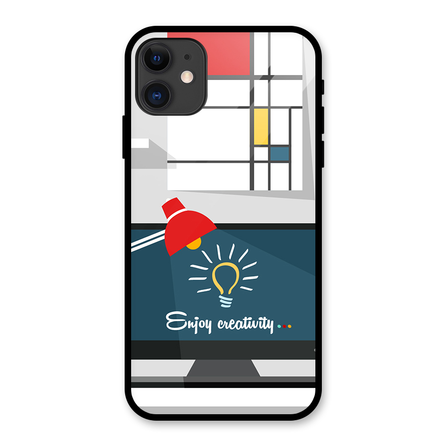 Creative-Workspace-Design Glass Back Case for iPhone 11