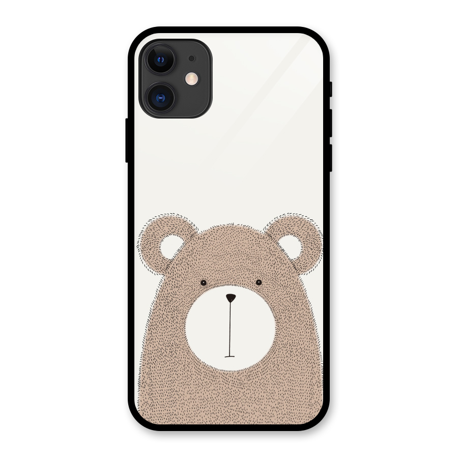 Cute Bear Glass Back Case for iPhone 11
