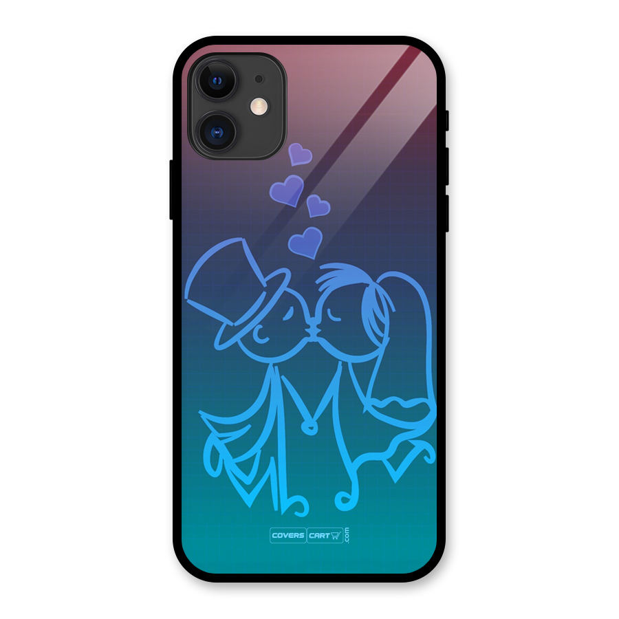 Cute Love Glass Back Case for iPhone 11