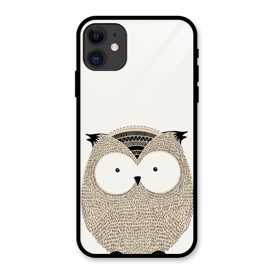 Cute Owl Glass Back Case for iPhone 11