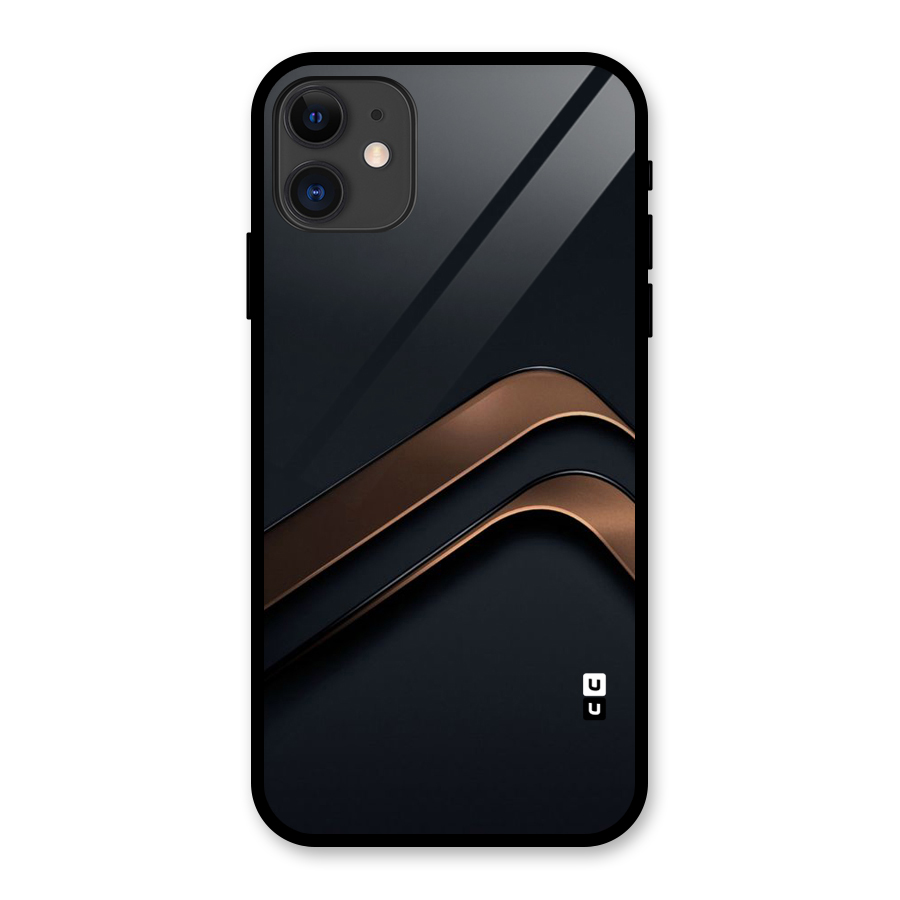 Dark Gold Stripes Glass Back Case for iPhone 11