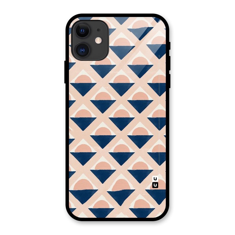 Diamond Circle Pattern Glass Back Case for iPhone 11
