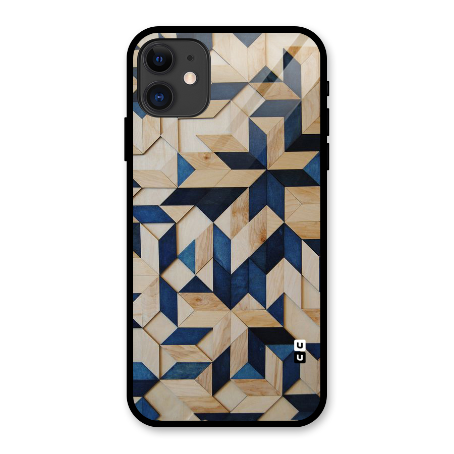 Disorted Wood Blue Glass Back Case for iPhone 11